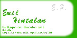 emil hintalan business card